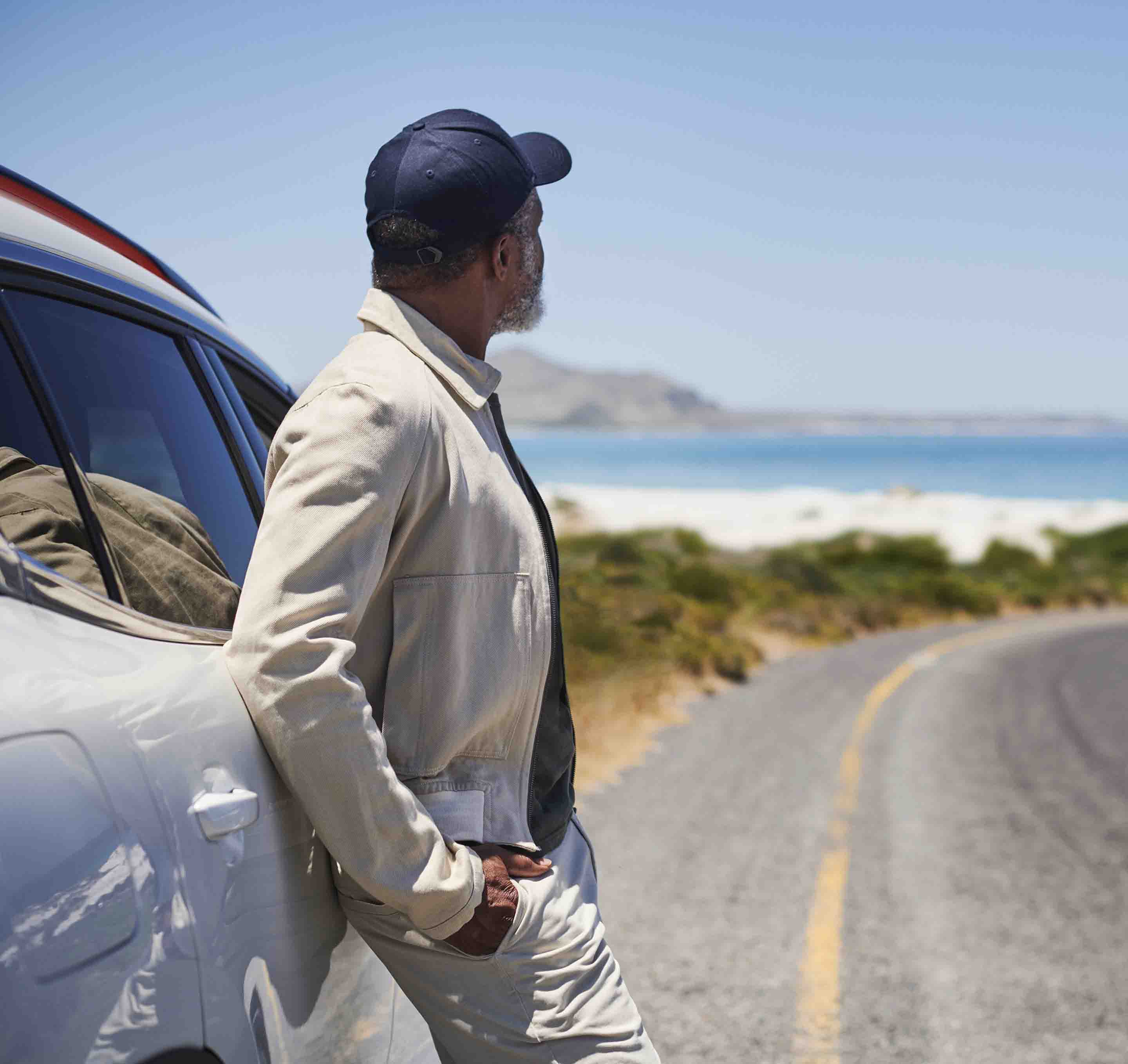 Man on a road 